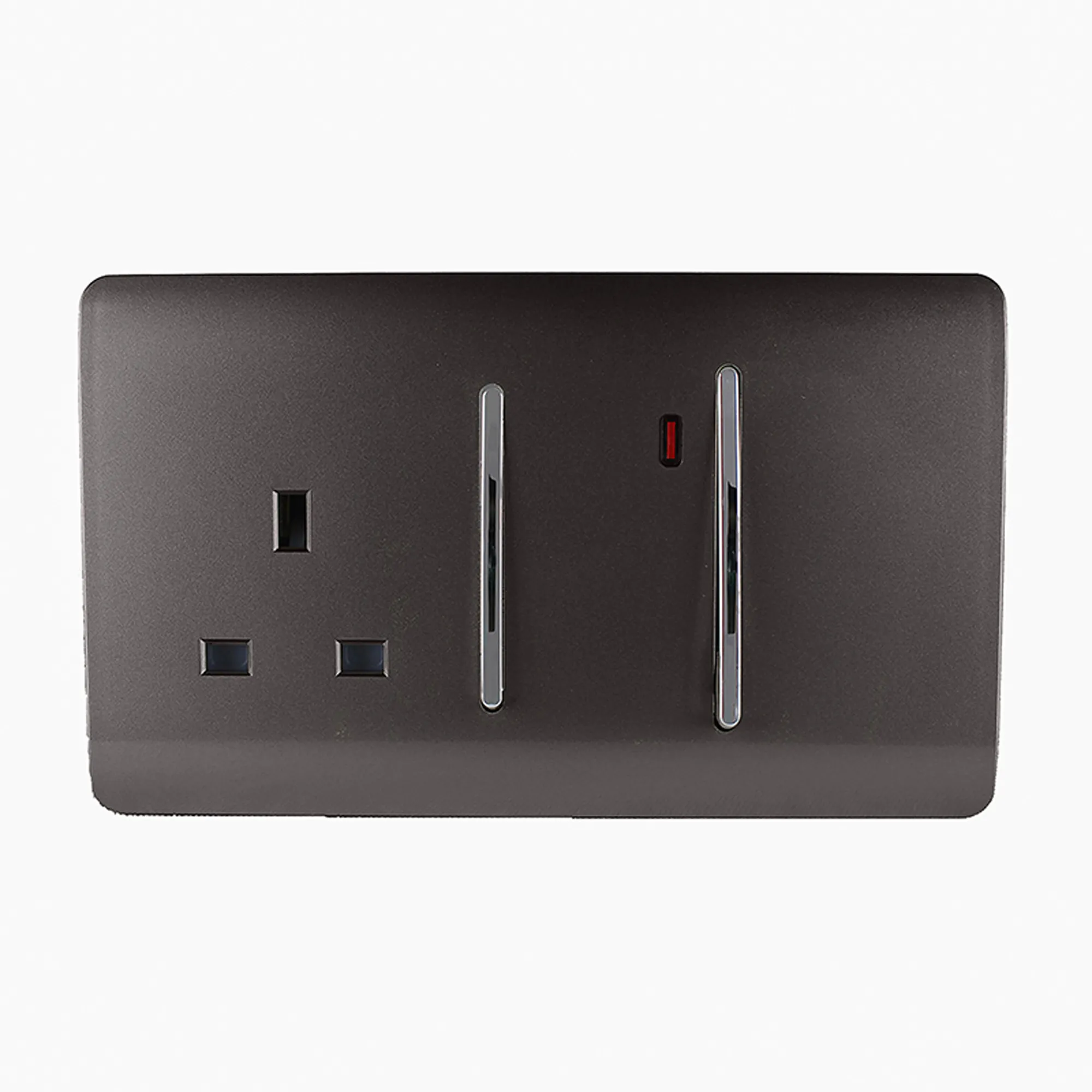 ART-WHS213DB  45A Double Pole Switch With Socket & Neon Dark Brown